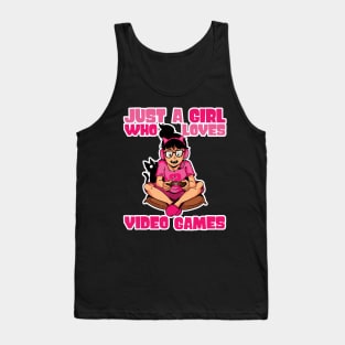 Just A Girl Who Loves Video Games - Cute Gamer Girl Gift print Tank Top